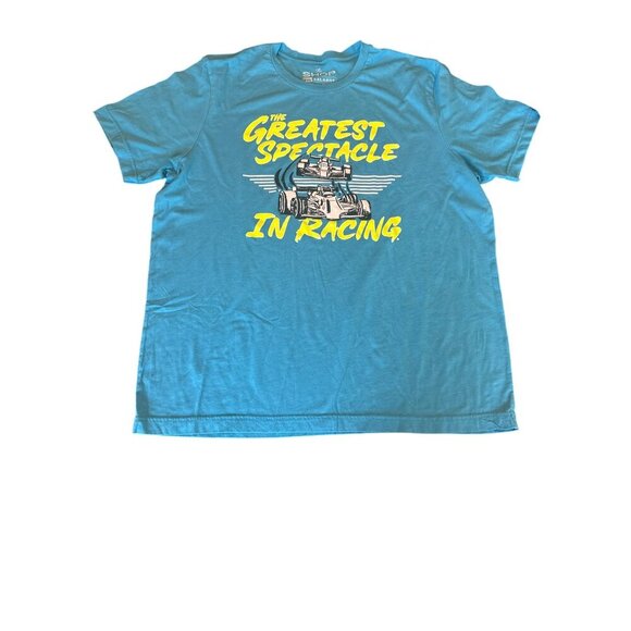 The Shop 2XL Blue "The Greatest Spectacle In Racing" Graphic Tee - Picture 1 of 4